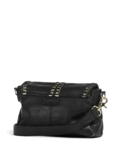 Golden Magic Umhängetasche genarbtes Leder schwarz