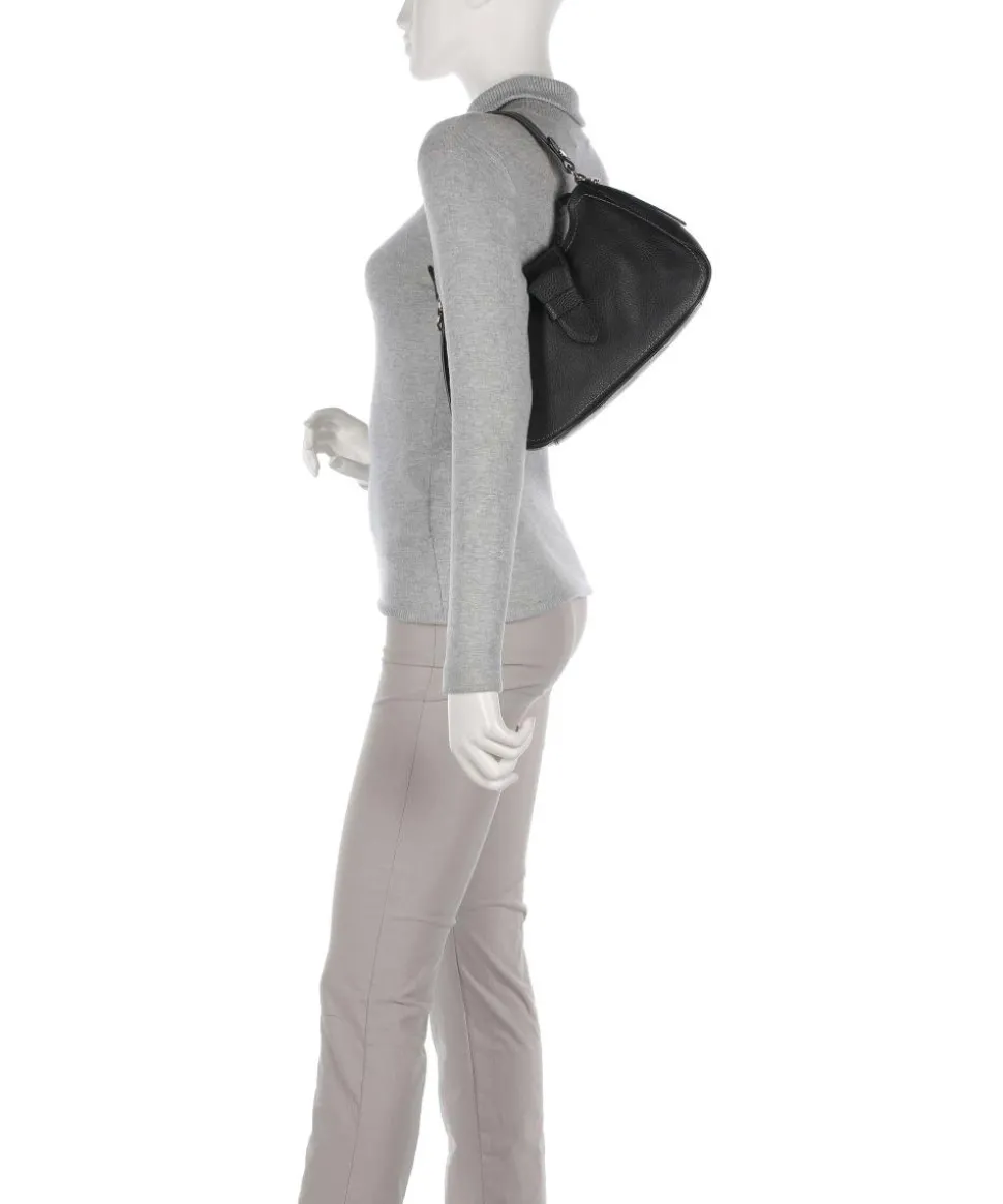 Gondola Beuteltasche genarbtes Leder schwarz