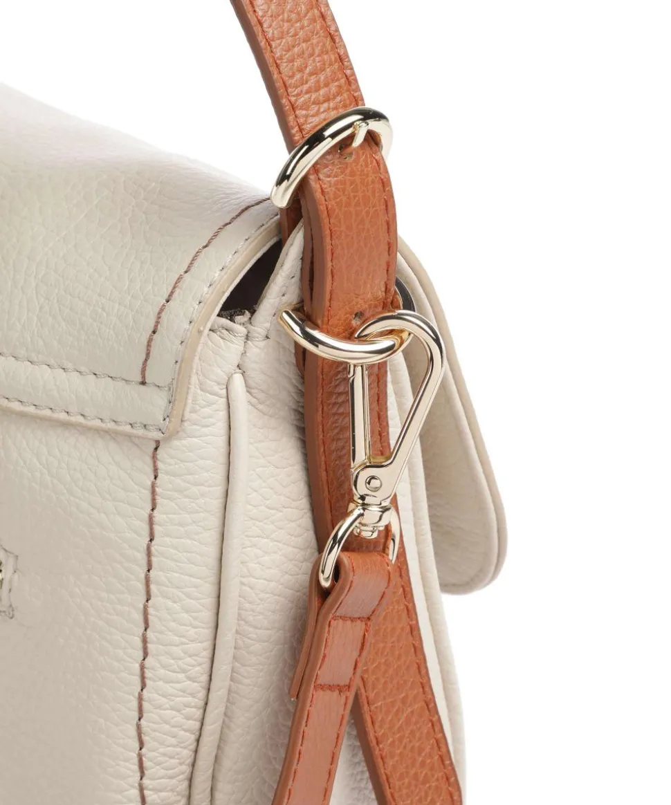 Gondola Stella medium Schultertasche genarbtes Leder beige