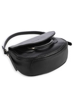 Gondola Stella mini Schultertasche genarbtes Leder schwarz