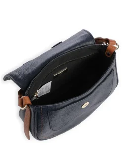 Gondola Stella mini Schultertasche genarbtes Leder dunkelblau