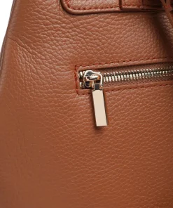 Gondola Tiglio Zaino Rucksack genarbtes Leder braun