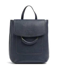 Gondola Tiglio Zaino Rucksack genarbtes Leder dunkelblau