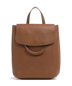 Gondola Tiglio Zaino Rucksack genarbtes Leder braun