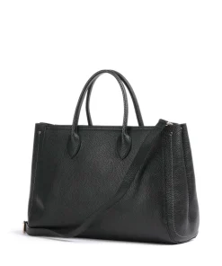Gondola Tulipano Handtasche genarbtes Leder schwarz