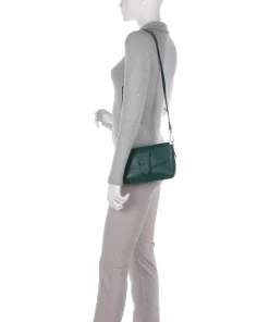 Gondola Umhängetasche genarbtes Leder dunkelgrün