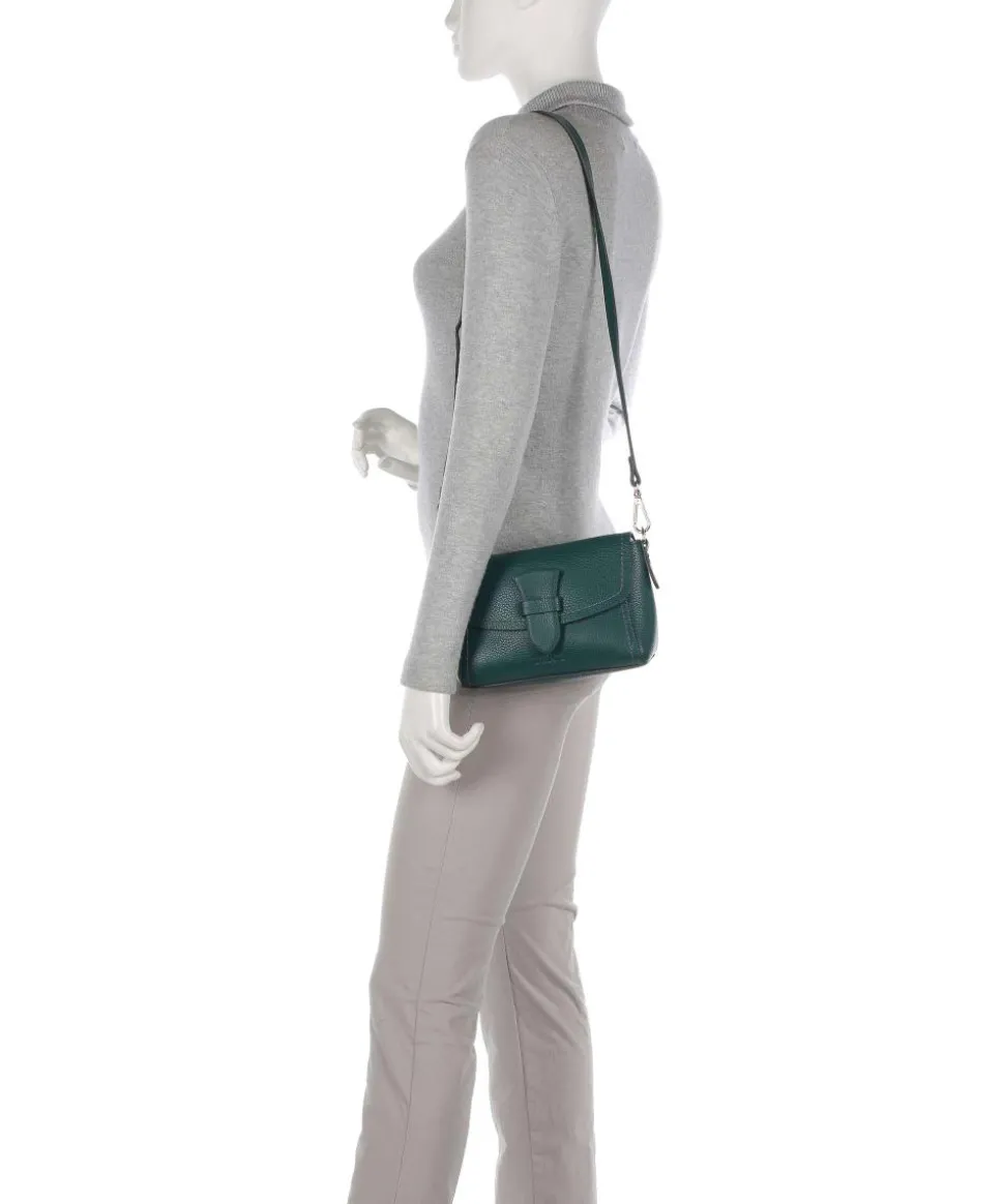 Gondola Umhängetasche genarbtes Leder dunkelgrün