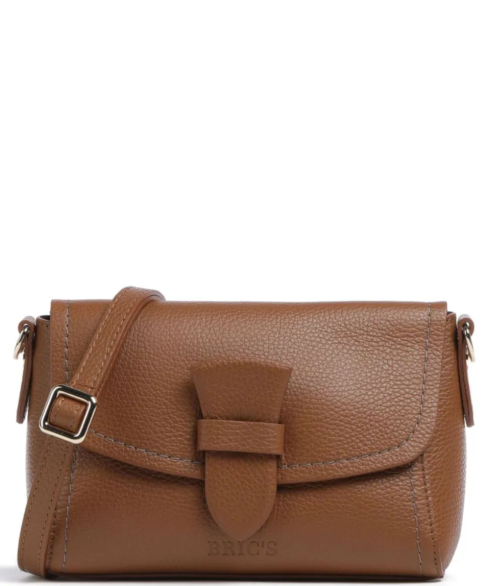 Gondola Umhängetasche genarbtes Leder braun