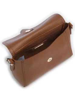 Gondola Umhängetasche genarbtes Leder braun