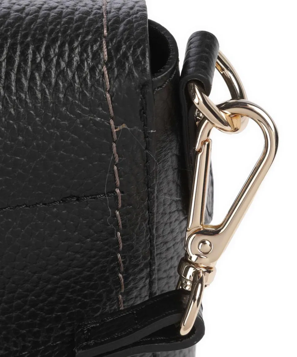 Gondola Umhängetasche genarbtes Leder schwarz