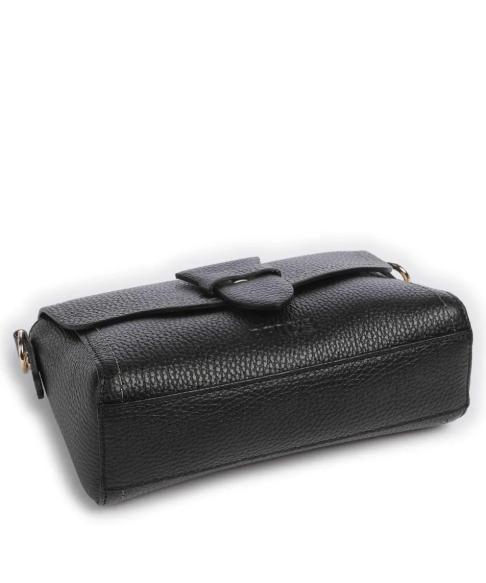 Gondola Umhängetasche genarbtes Leder schwarz