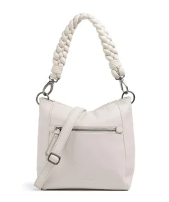 Good Vibes Only Schultertasche genarbtes Leder elfenbein