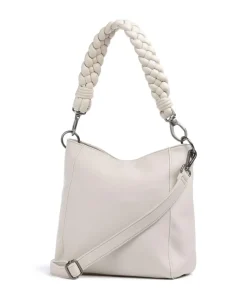 Good Vibes Only Schultertasche genarbtes Leder elfenbein