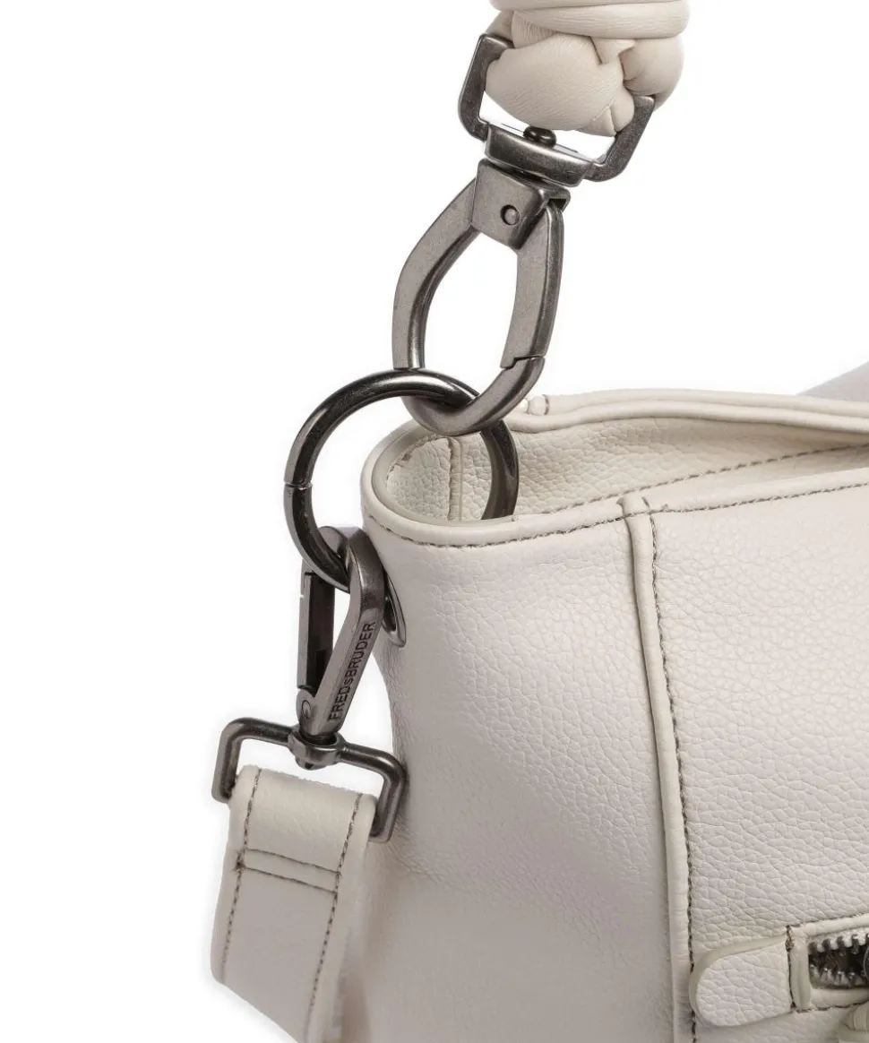 Good Vibes Only Schultertasche genarbtes Leder elfenbein