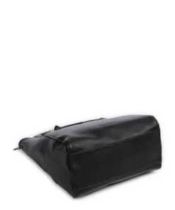 Good Vibes Only Schultertasche genarbtes Leder schwarz