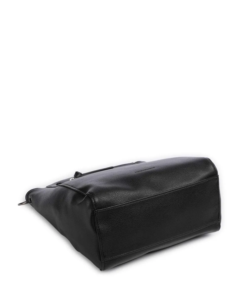 Good Vibes Only Schultertasche genarbtes Leder schwarz