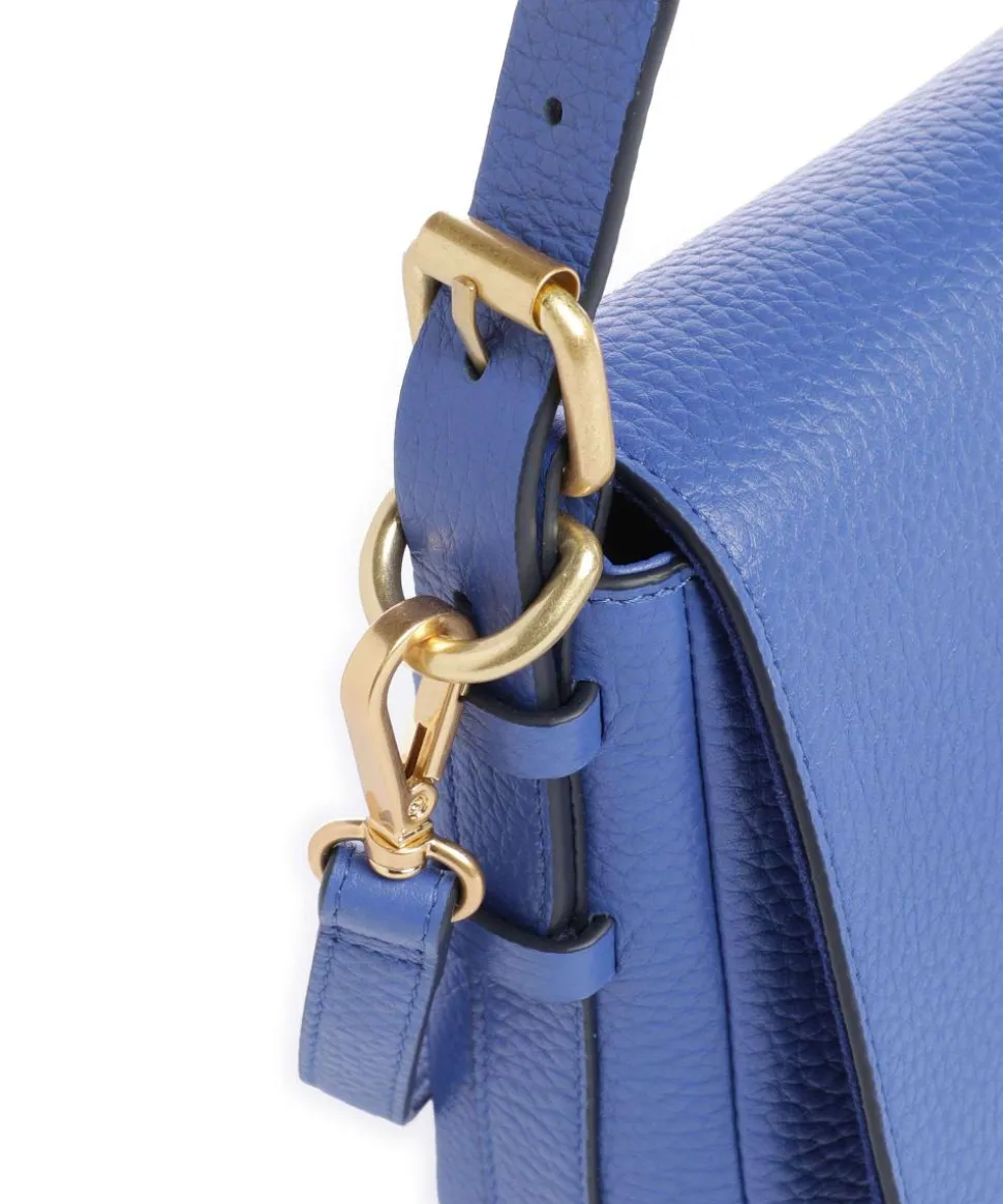 Graffton Street Schultertasche genarbtes Rindsleder blau