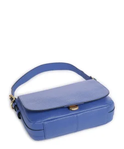 Graffton Street Schultertasche genarbtes Rindsleder blau
