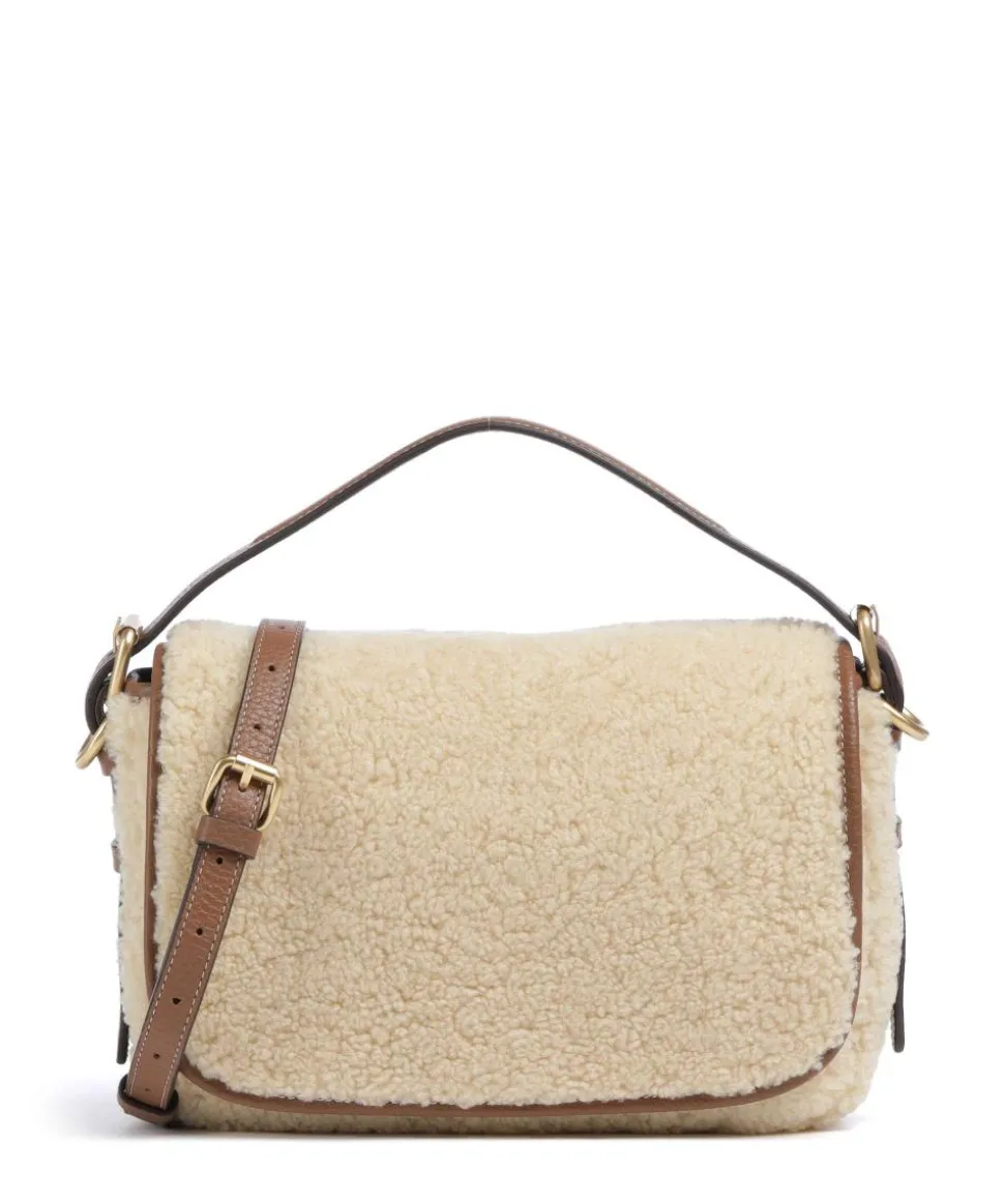 Graffton Street Schultertasche genarbtes Rindsleder, Fell natur