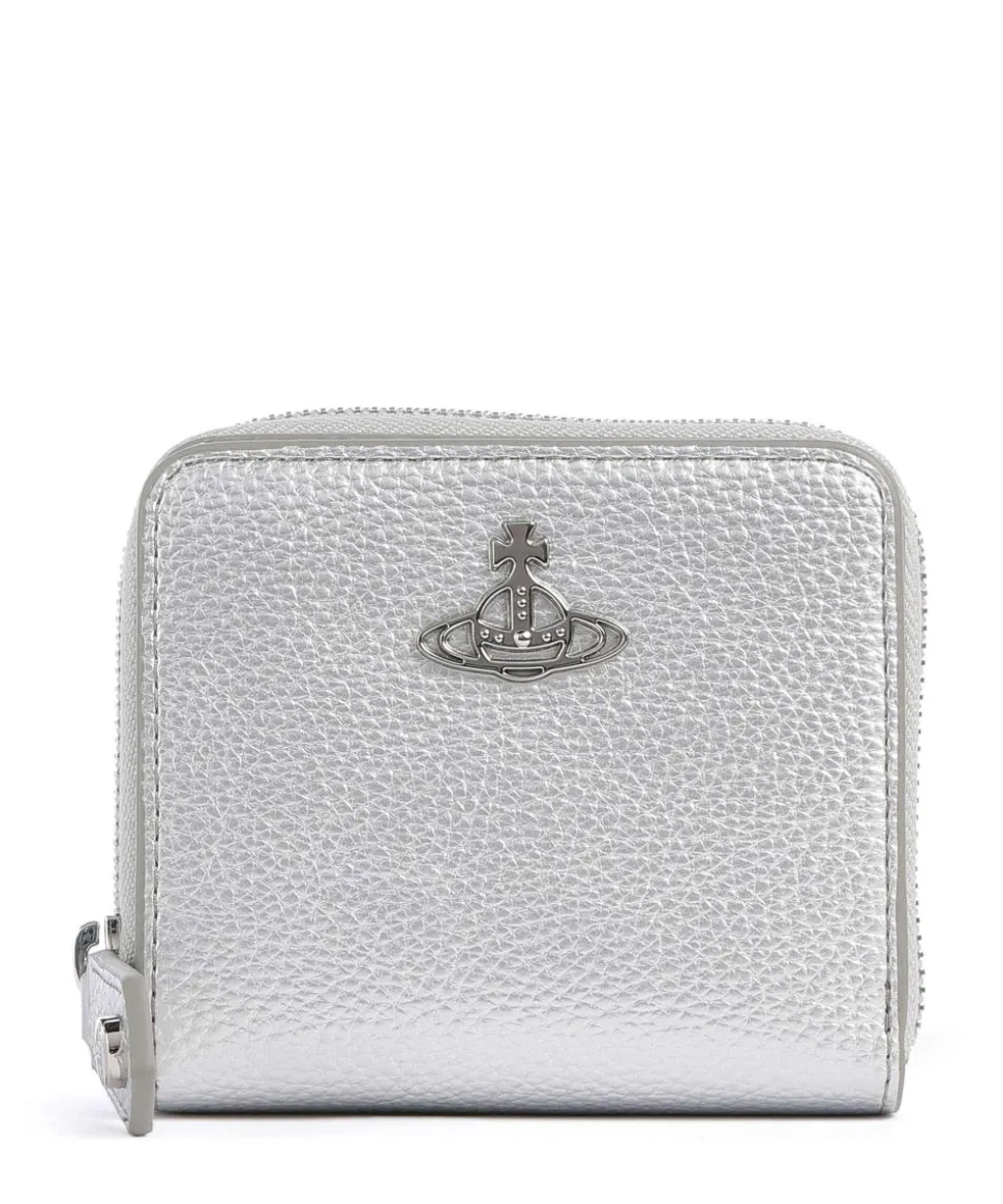 Grain Medium Geldbörse Lederimitat silber