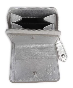 Grain Medium Geldbörse Lederimitat silber