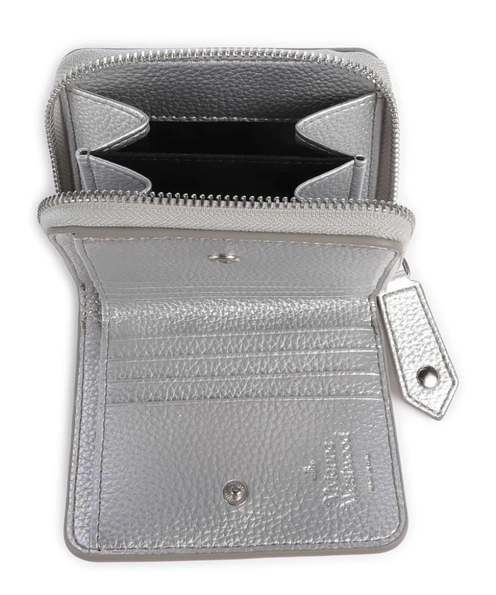 Grain Medium Geldbörse Lederimitat silber