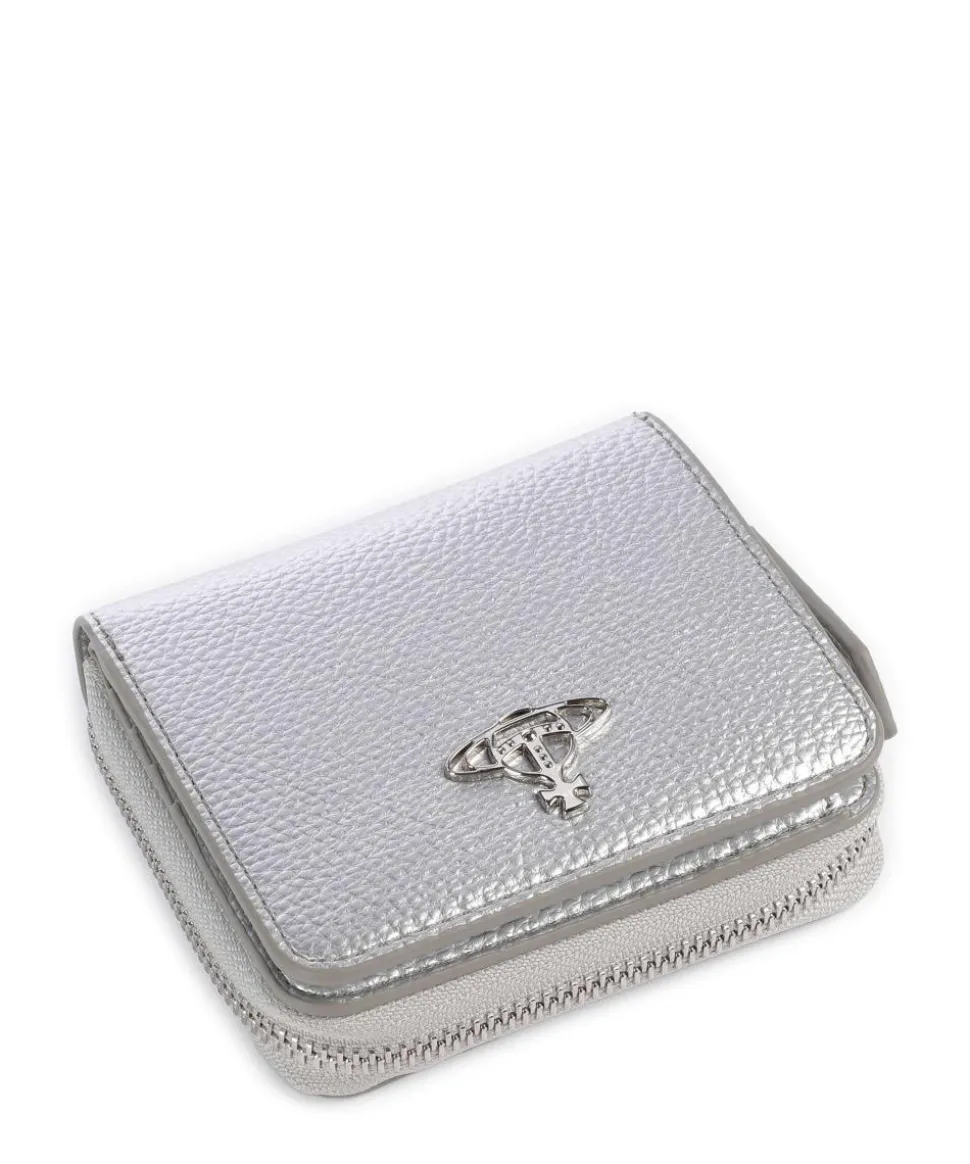 Grain Medium Geldbörse Lederimitat silber