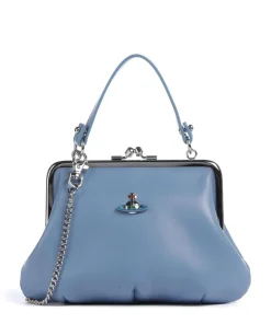 Granny Frame Nappa Umhängetasche Lammleder blau