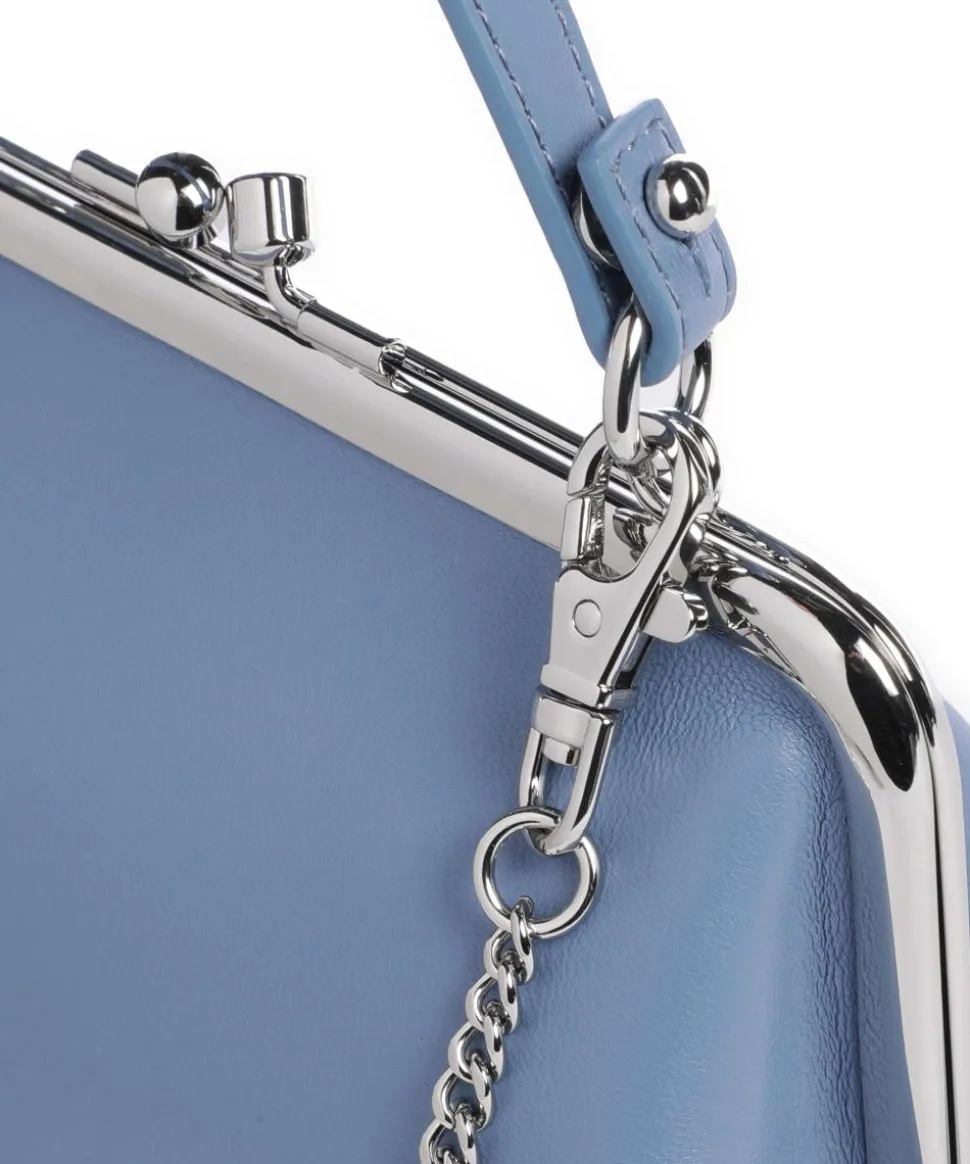 Granny Frame Nappa Umhängetasche Lammleder blau