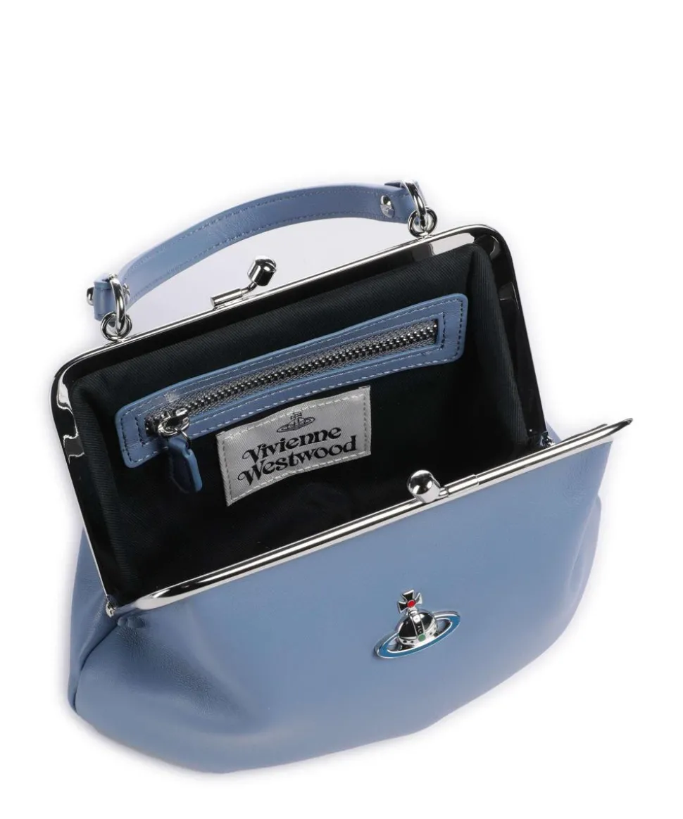 Granny Frame Nappa Umhängetasche Lammleder blau