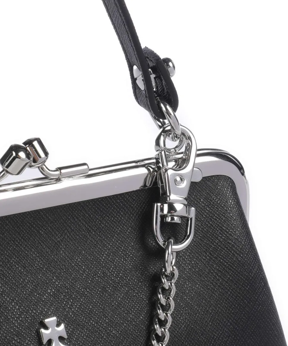 Granny Frame Saffiano Umhängetasche Lederimitat schwarz