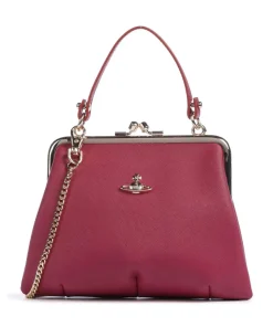 Granny Frame Saffiano Umhängetasche Lederimitat dunkelrot