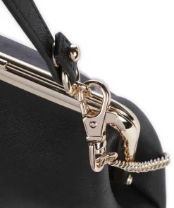 Granny Frame Saffiano Umhängetasche Saffiano-Rindsleder schwarz