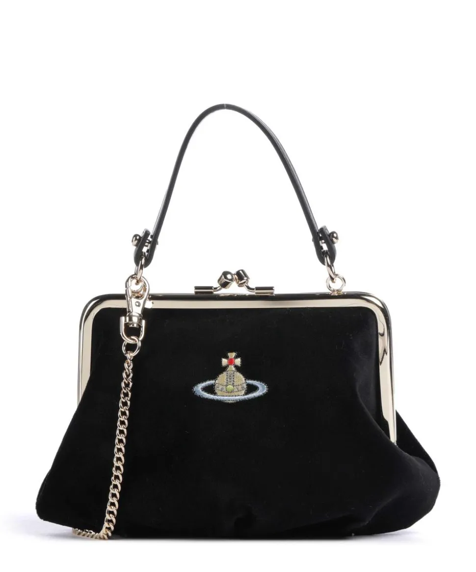 Granny Frame Velvet Umhängetasche Samtgewebe schwarz