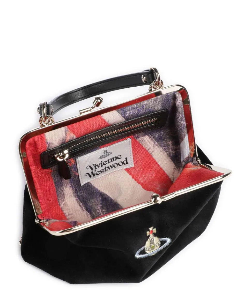 Granny Frame Velvet Umhängetasche Samtgewebe schwarz