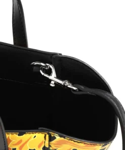 Graphic Handtasche Lederimitat schwarz