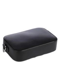 Gratha Umhängetasche fein genarbtes Leder schwarz