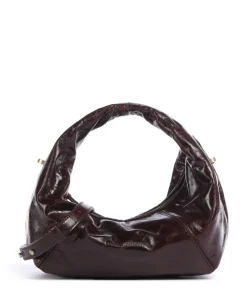 Greta Icon Crinkle Mini Handtasche genarbtes Rindsleder bordeaux