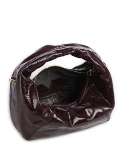 Greta Icon Crinkle Mini Handtasche genarbtes Rindsleder bordeaux