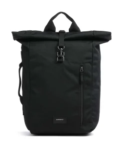 Ground Dante Vegan Rolltop Rucksack recyceltes Polyester schwarz