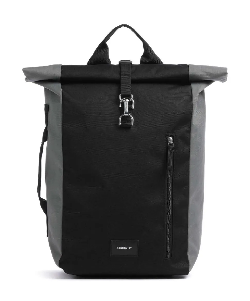 Ground Dante Vegan Rolltop Rucksack recyceltes Polyester schwarz/grün