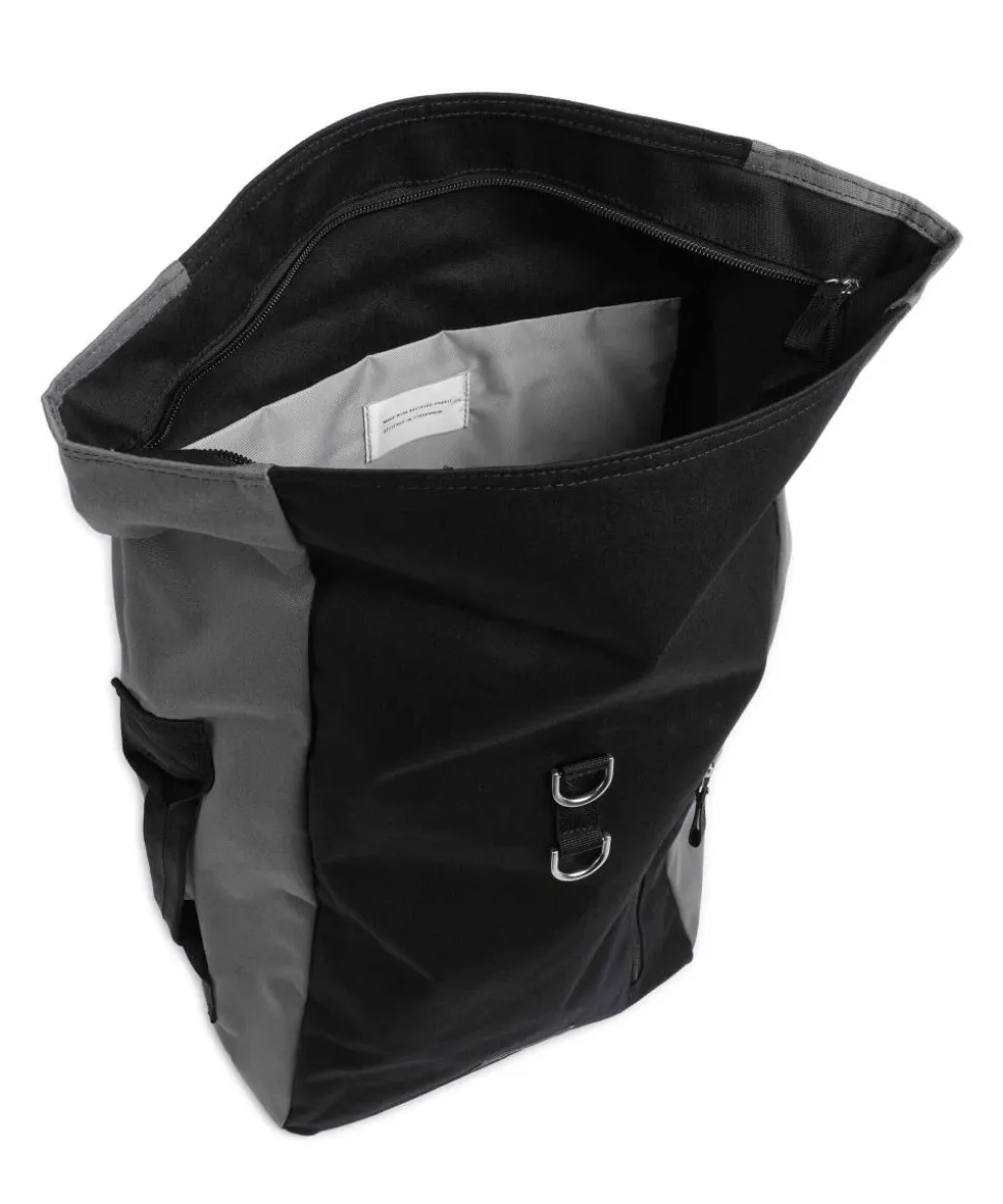 Ground Dante Vegan Rolltop Rucksack recyceltes Polyester schwarz/grün