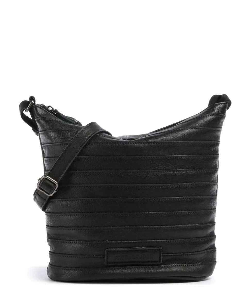 Gürtelinchen Umhängetasche genarbtes Rindsleder schwarz