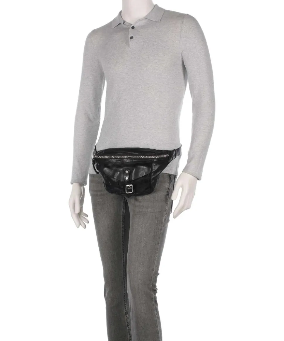 Gürteltasche fein genarbtes Rindsleder schwarz