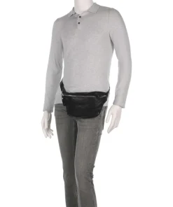 Gürteltasche fein genarbtes Rindsleder schwarz