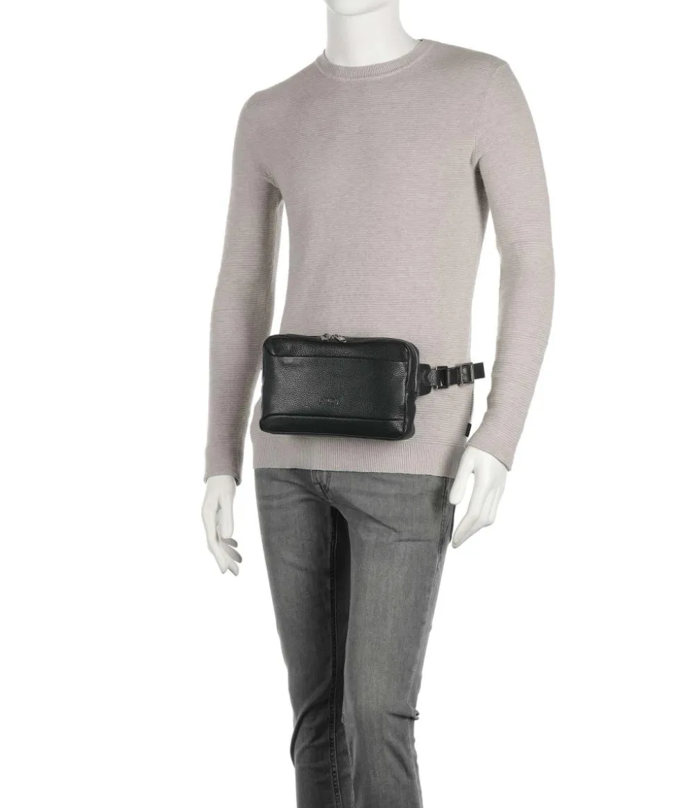 Gürteltasche genarbtes Kalbsleder schwarz