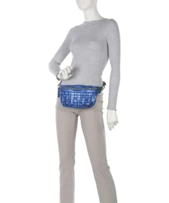 Gürteltasche genarbtes Rindsleder blau