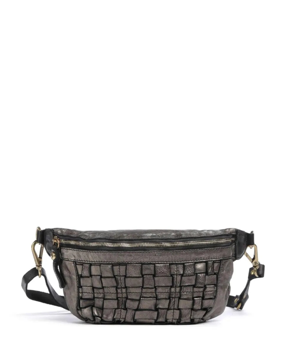 Gürteltasche genarbtes Rindsleder dunkelgrau