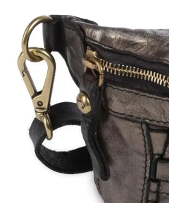 Gürteltasche genarbtes Rindsleder dunkelgrau