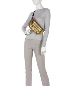 Gürteltasche genarbtes Rindsleder gold